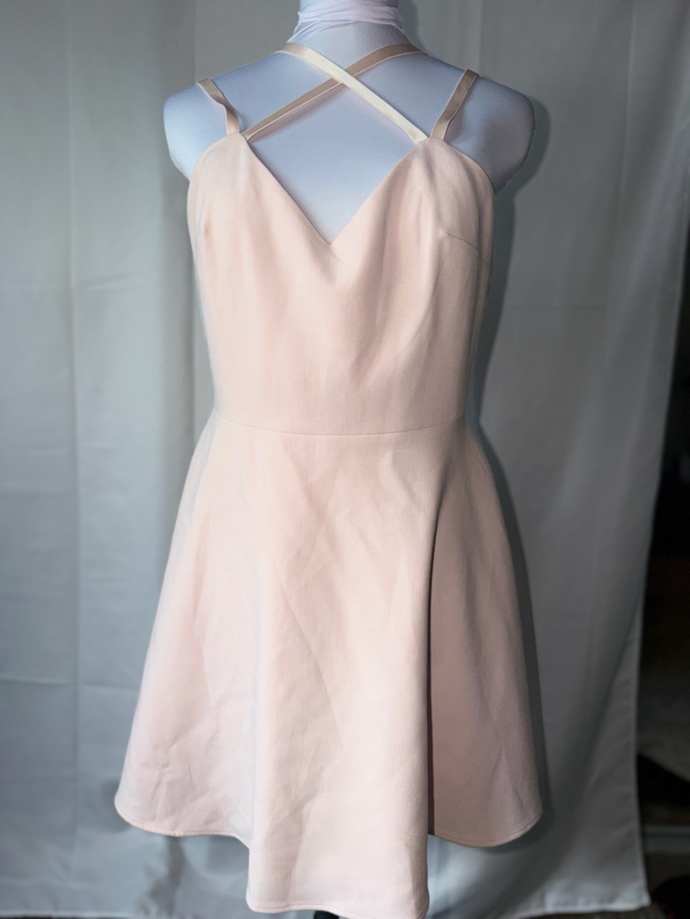 Strappy A-Line Dress in Pale Pink